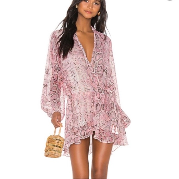 NWT Rococo Sands x Revolve Lexi Pink Snake Print Mini Dress Small - Picture 1 of 12